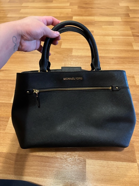 Michael Kors Handbags - Michael Kors Black Saffiano Satchel with Gold Hardware